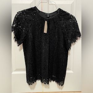 Black lace Jcrew top with keyhole front
